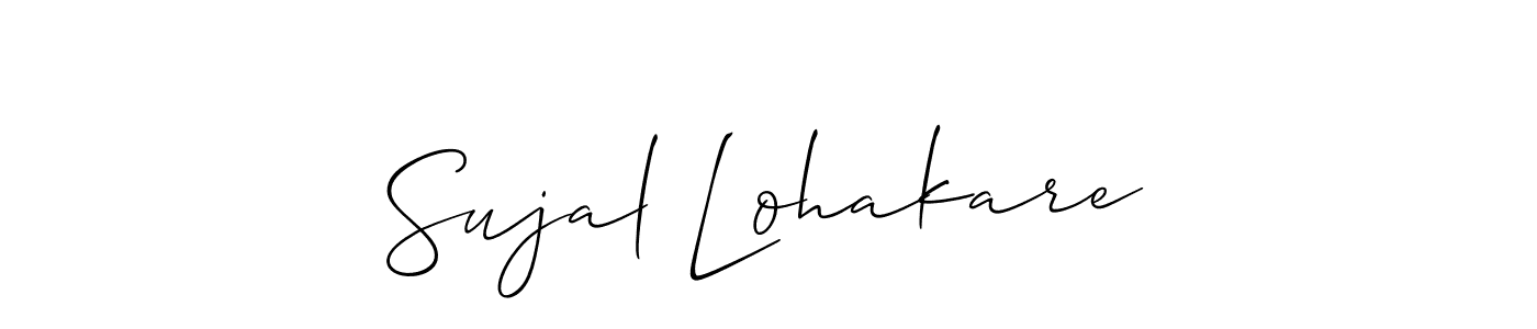 if you are searching for the best signature style for your name Sujal Lohakare. so please give up your signature search. here we have designed multiple signature styles  using Allison_Script. Sujal Lohakare signature style 2 images and pictures png