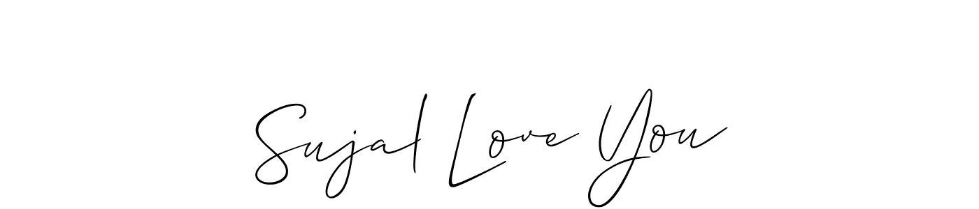 How to make Sujal Love You name signature. Use Allison_Script style for creating short signs online. This is the latest handwritten sign. Sujal Love You signature style 2 images and pictures png