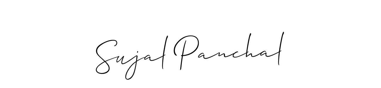 Make a beautiful signature design for name Sujal Panchal. With this signature (Allison_Script) style, you can create a handwritten signature for free. Sujal Panchal signature style 2 images and pictures png