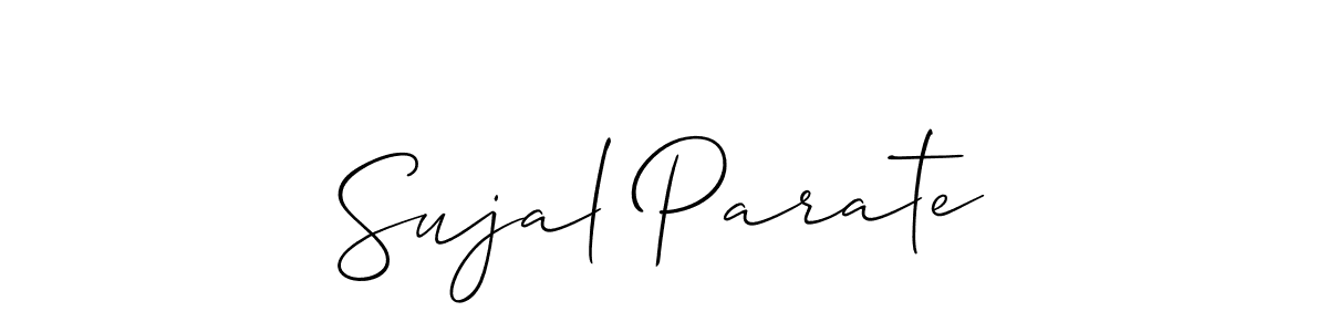 Make a beautiful signature design for name Sujal Parate. With this signature (Allison_Script) style, you can create a handwritten signature for free. Sujal Parate signature style 2 images and pictures png