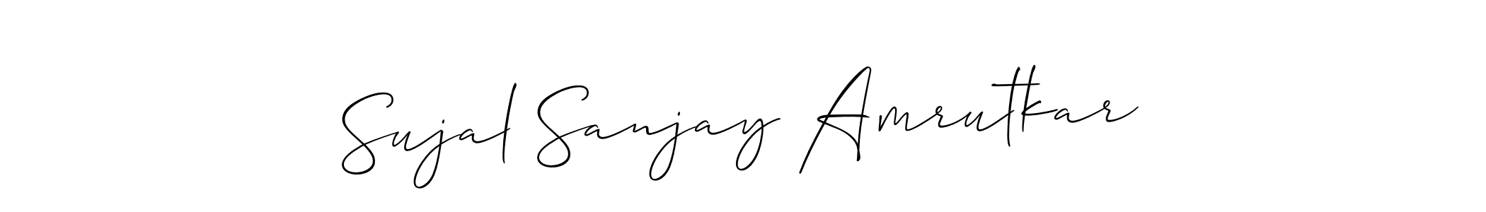 How to Draw Sujal Sanjay Amrutkar signature style? Allison_Script is a latest design signature styles for name Sujal Sanjay Amrutkar. Sujal Sanjay Amrutkar signature style 2 images and pictures png