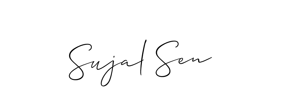 Create a beautiful signature design for name Sujal Sen. With this signature (Allison_Script) fonts, you can make a handwritten signature for free. Sujal Sen signature style 2 images and pictures png