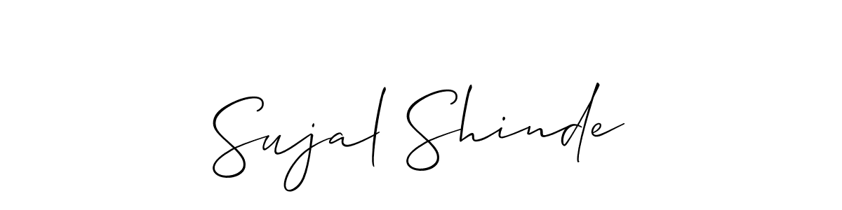 How to Draw Sujal Shinde signature style? Allison_Script is a latest design signature styles for name Sujal Shinde. Sujal Shinde signature style 2 images and pictures png