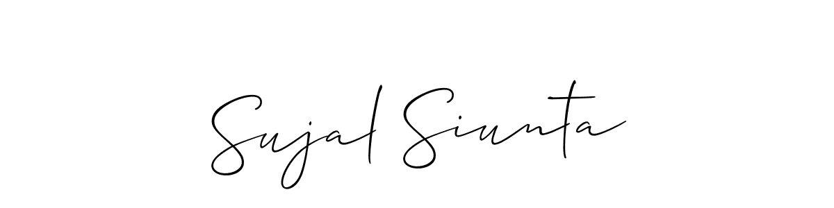Allison_Script is a professional signature style that is perfect for those who want to add a touch of class to their signature. It is also a great choice for those who want to make their signature more unique. Get Sujal Siunta name to fancy signature for free. Sujal Siunta signature style 2 images and pictures png