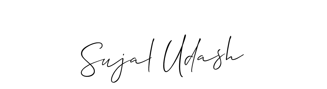 How to make Sujal Udash name signature. Use Allison_Script style for creating short signs online. This is the latest handwritten sign. Sujal Udash signature style 2 images and pictures png