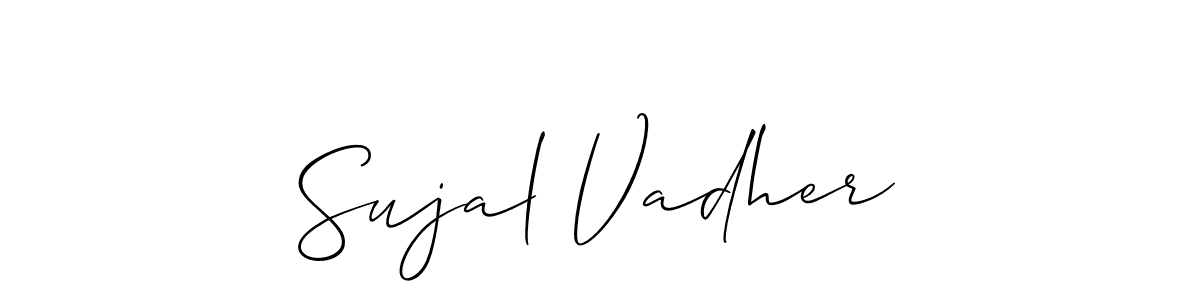 Sujal Vadher stylish signature style. Best Handwritten Sign (Allison_Script) for my name. Handwritten Signature Collection Ideas for my name Sujal Vadher. Sujal Vadher signature style 2 images and pictures png