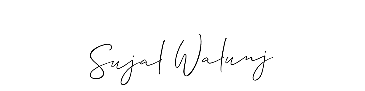 Also we have Sujal Walunj name is the best signature style. Create professional handwritten signature collection using Allison_Script autograph style. Sujal Walunj signature style 2 images and pictures png