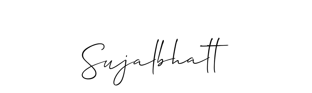 Allison_Script is a professional signature style that is perfect for those who want to add a touch of class to their signature. It is also a great choice for those who want to make their signature more unique. Get Sujalbhatt name to fancy signature for free. Sujalbhatt signature style 2 images and pictures png