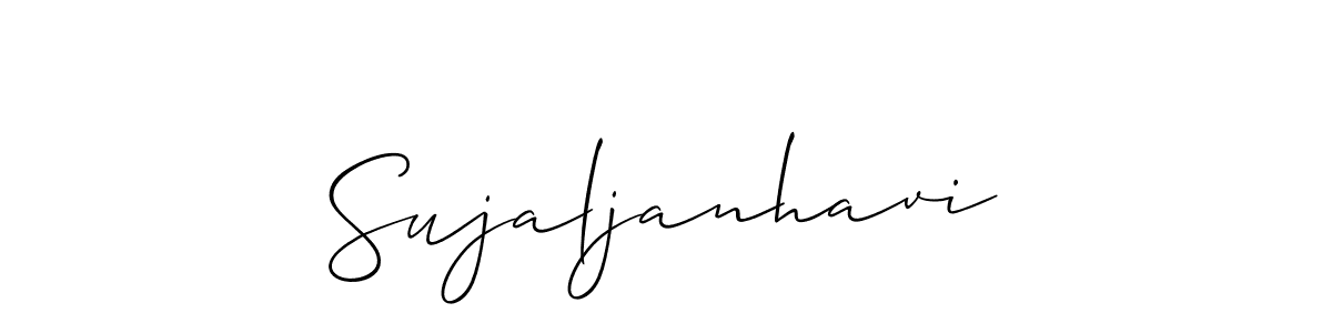 Also You can easily find your signature by using the search form. We will create Sujaljanhavi name handwritten signature images for you free of cost using Allison_Script sign style. Sujaljanhavi signature style 2 images and pictures png