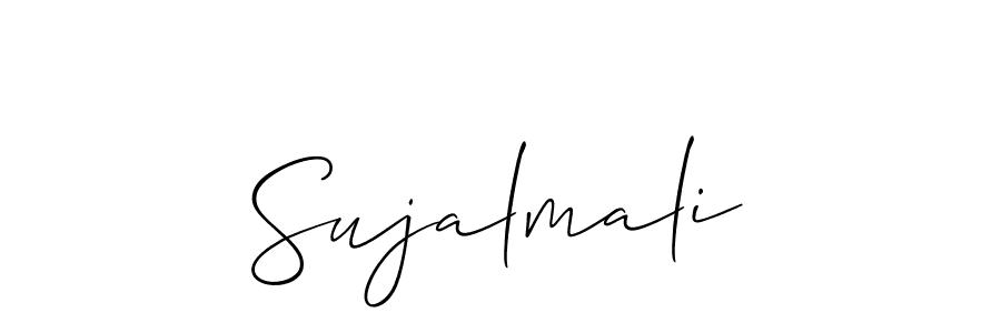 How to Draw Sujalmali signature style? Allison_Script is a latest design signature styles for name Sujalmali. Sujalmali signature style 2 images and pictures png