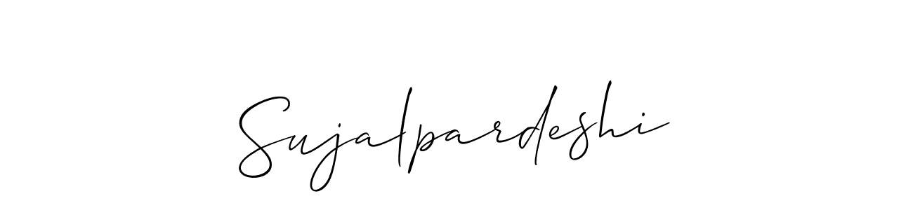 How to make Sujalpardeshi signature? Allison_Script is a professional autograph style. Create handwritten signature for Sujalpardeshi name. Sujalpardeshi signature style 2 images and pictures png