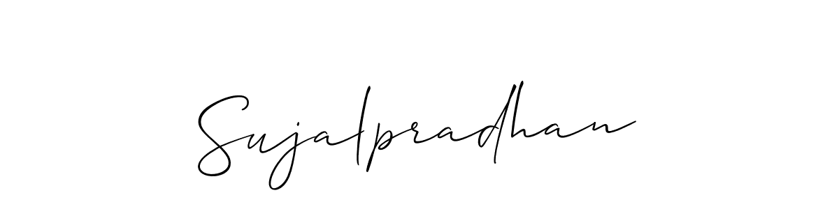 You should practise on your own different ways (Allison_Script) to write your name (Sujalpradhan) in signature. don't let someone else do it for you. Sujalpradhan signature style 2 images and pictures png