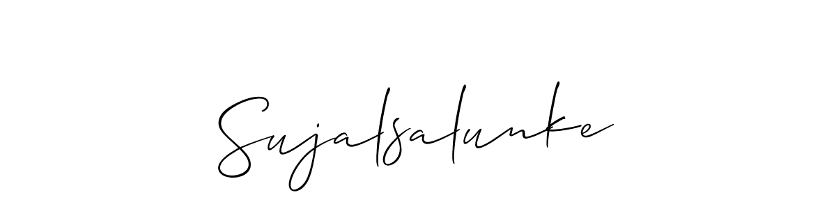 How to Draw Sujalsalunke signature style? Allison_Script is a latest design signature styles for name Sujalsalunke. Sujalsalunke signature style 2 images and pictures png