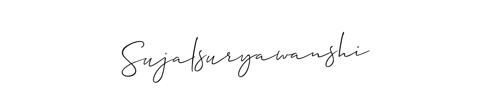How to make Sujalsuryawanshi name signature. Use Allison_Script style for creating short signs online. This is the latest handwritten sign. Sujalsuryawanshi signature style 2 images and pictures png
