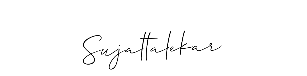 The best way (Allison_Script) to make a short signature is to pick only two or three words in your name. The name Sujaltalekar include a total of six letters. For converting this name. Sujaltalekar signature style 2 images and pictures png