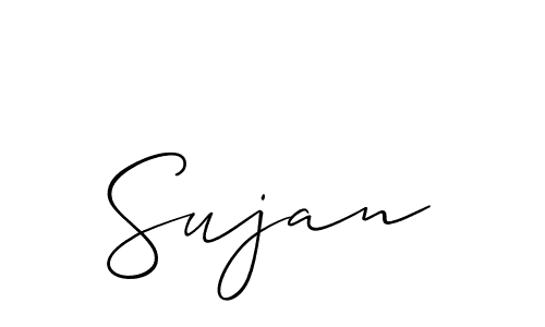 Create a beautiful signature design for name Sujan. With this signature (Allison_Script) fonts, you can make a handwritten signature for free. Sujan signature style 2 images and pictures png