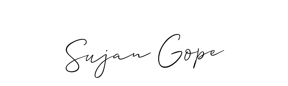 How to Draw Sujan Gope signature style? Allison_Script is a latest design signature styles for name Sujan Gope. Sujan Gope signature style 2 images and pictures png