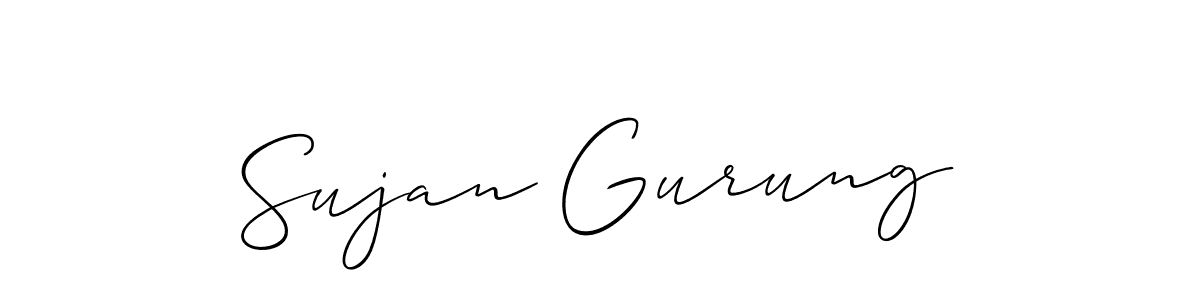 Design your own signature with our free online signature maker. With this signature software, you can create a handwritten (Allison_Script) signature for name Sujan Gurung. Sujan Gurung signature style 2 images and pictures png