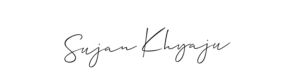 if you are searching for the best signature style for your name Sujan Khyaju. so please give up your signature search. here we have designed multiple signature styles  using Allison_Script. Sujan Khyaju signature style 2 images and pictures png