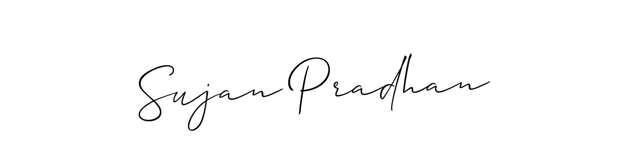 Make a beautiful signature design for name Sujan Pradhan. With this signature (Allison_Script) style, you can create a handwritten signature for free. Sujan Pradhan signature style 2 images and pictures png