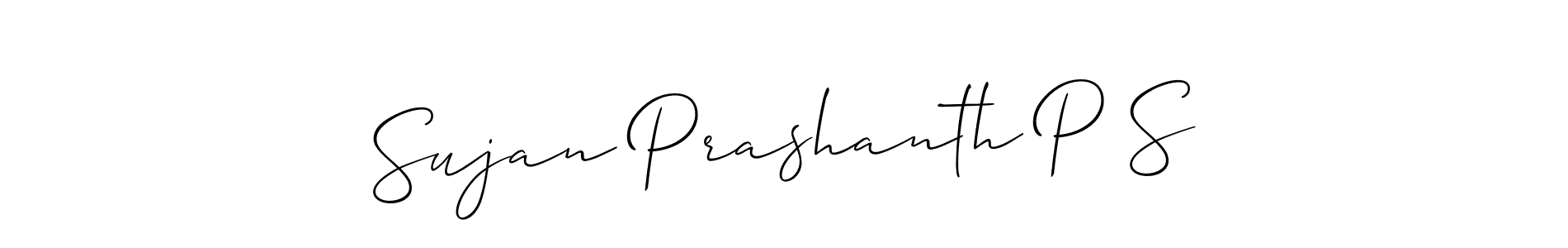 Also we have Sujan Prashanth P S name is the best signature style. Create professional handwritten signature collection using Allison_Script autograph style. Sujan Prashanth P S signature style 2 images and pictures png