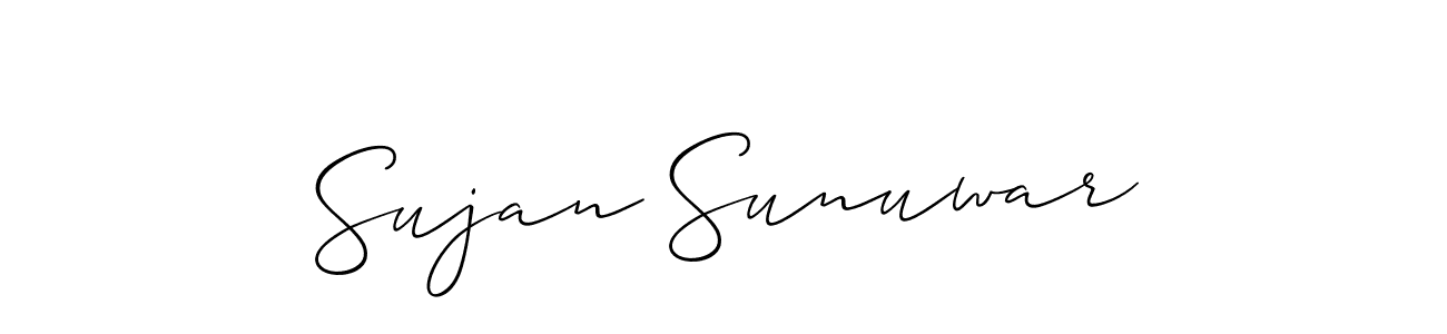Make a beautiful signature design for name Sujan Sunuwar. With this signature (Allison_Script) style, you can create a handwritten signature for free. Sujan Sunuwar signature style 2 images and pictures png