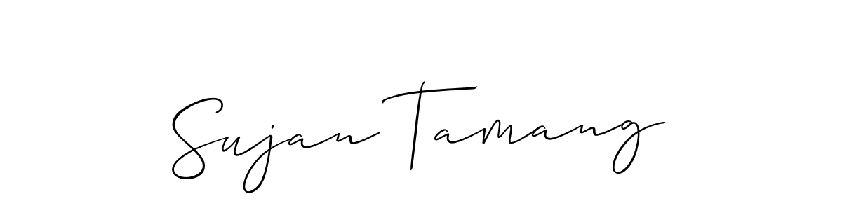 The best way (Allison_Script) to make a short signature is to pick only two or three words in your name. The name Sujan Tamang include a total of six letters. For converting this name. Sujan Tamang signature style 2 images and pictures png