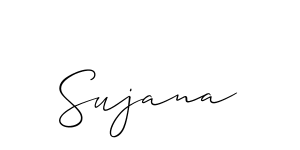 Make a beautiful signature design for name Sujana. With this signature (Allison_Script) style, you can create a handwritten signature for free. Sujana signature style 2 images and pictures png