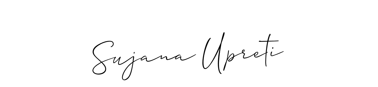 Create a beautiful signature design for name Sujana Upreti. With this signature (Allison_Script) fonts, you can make a handwritten signature for free. Sujana Upreti signature style 2 images and pictures png