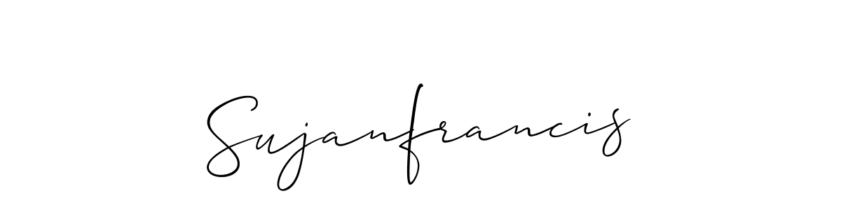 Create a beautiful signature design for name Sujanfrancis. With this signature (Allison_Script) fonts, you can make a handwritten signature for free. Sujanfrancis signature style 2 images and pictures png