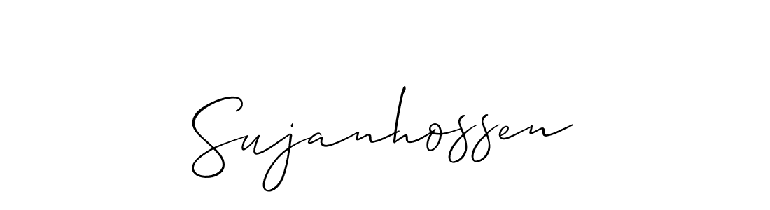 How to make Sujanhossen name signature. Use Allison_Script style for creating short signs online. This is the latest handwritten sign. Sujanhossen signature style 2 images and pictures png