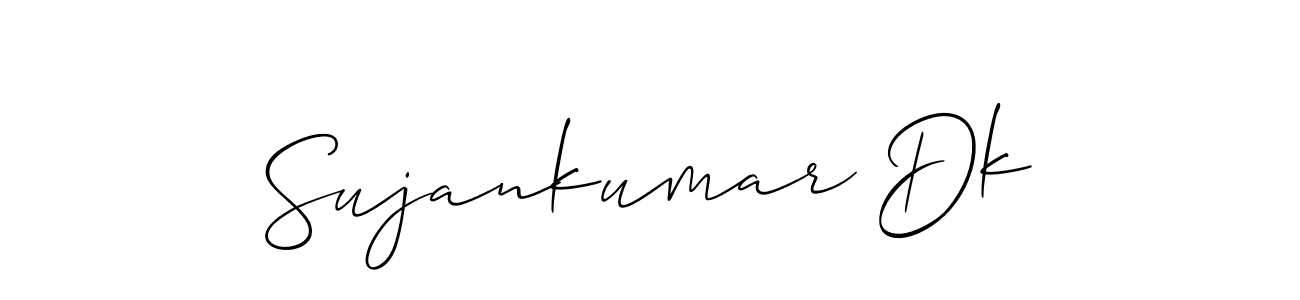 The best way (Allison_Script) to make a short signature is to pick only two or three words in your name. The name Sujankumar Dk include a total of six letters. For converting this name. Sujankumar Dk signature style 2 images and pictures png