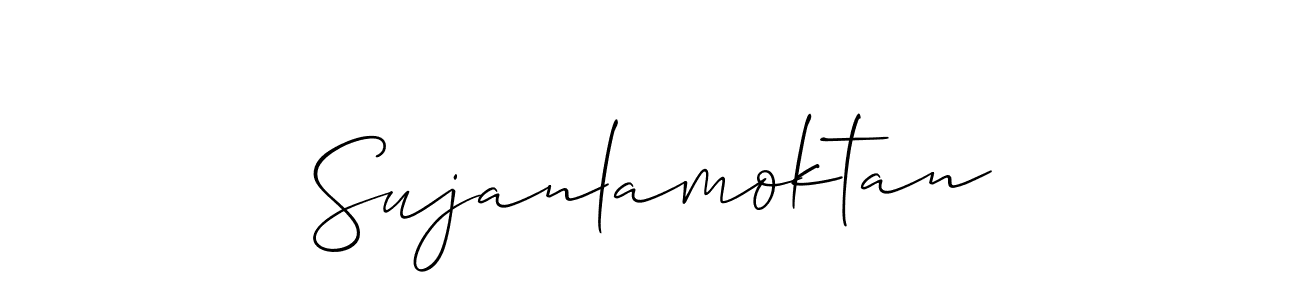 The best way (Allison_Script) to make a short signature is to pick only two or three words in your name. The name Sujanlamoktan include a total of six letters. For converting this name. Sujanlamoktan signature style 2 images and pictures png