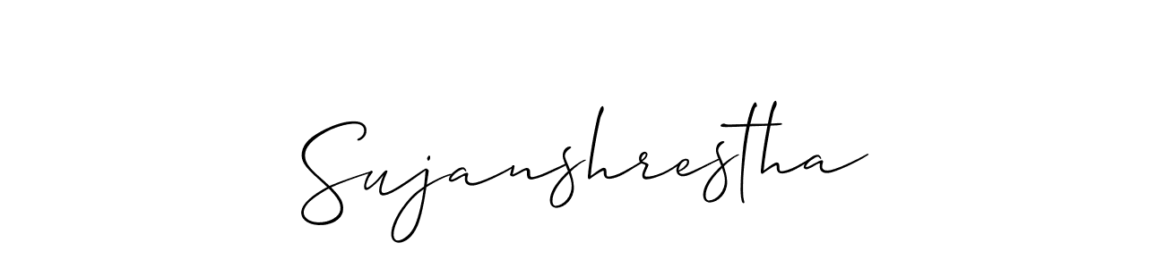 Make a short Sujanshrestha signature style. Manage your documents anywhere anytime using Allison_Script. Create and add eSignatures, submit forms, share and send files easily. Sujanshrestha signature style 2 images and pictures png