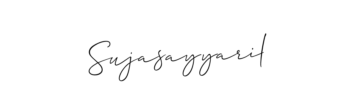 It looks lik you need a new signature style for name Sujasayyaril. Design unique handwritten (Allison_Script) signature with our free signature maker in just a few clicks. Sujasayyaril signature style 2 images and pictures png