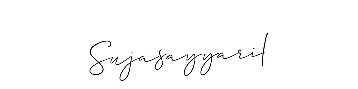 How to make Sujasayyaril name signature. Use Allison_Script style for creating short signs online. This is the latest handwritten sign. Sujasayyaril signature style 2 images and pictures png
