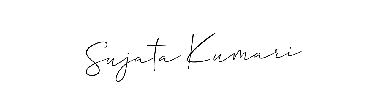 Similarly Allison_Script is the best handwritten signature design. Signature creator online .You can use it as an online autograph creator for name Sujata Kumari. Sujata Kumari signature style 2 images and pictures png