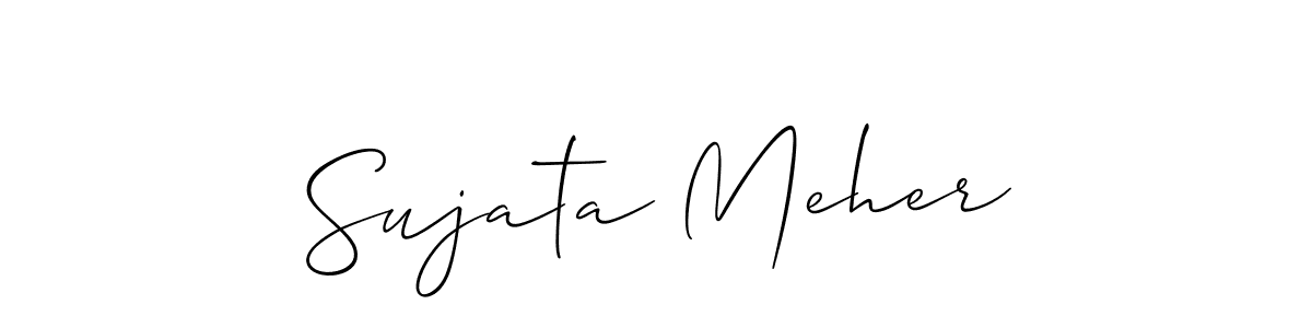 Make a short Sujata Meher signature style. Manage your documents anywhere anytime using Allison_Script. Create and add eSignatures, submit forms, share and send files easily. Sujata Meher signature style 2 images and pictures png