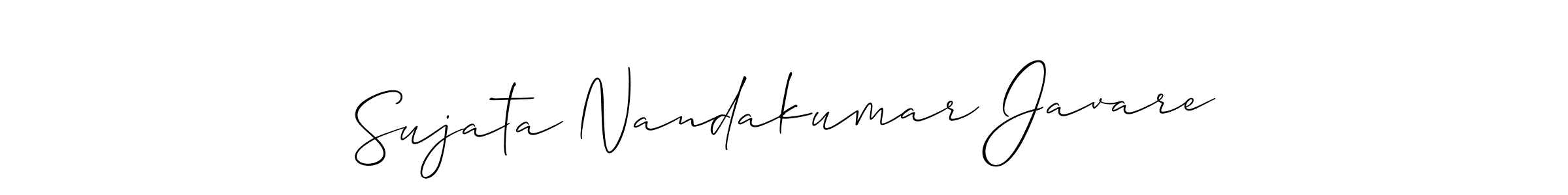 Use a signature maker to create a handwritten signature online. With this signature software, you can design (Allison_Script) your own signature for name Sujata Nandakumar Javare. Sujata Nandakumar Javare signature style 2 images and pictures png