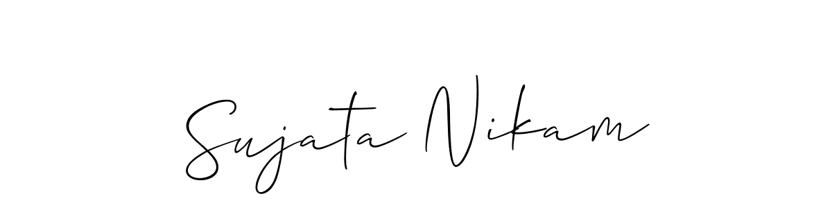 You should practise on your own different ways (Allison_Script) to write your name (Sujata Nikam) in signature. don't let someone else do it for you. Sujata Nikam signature style 2 images and pictures png