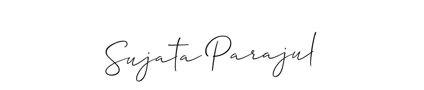Create a beautiful signature design for name Sujata Parajul. With this signature (Allison_Script) fonts, you can make a handwritten signature for free. Sujata Parajul signature style 2 images and pictures png