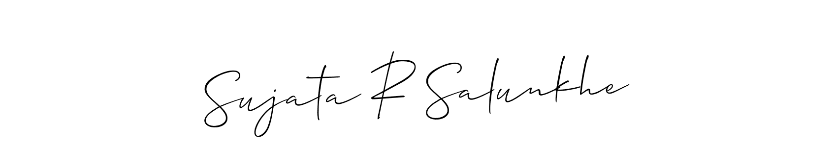 You should practise on your own different ways (Allison_Script) to write your name (Sujata R Salunkhe) in signature. don't let someone else do it for you. Sujata R Salunkhe signature style 2 images and pictures png