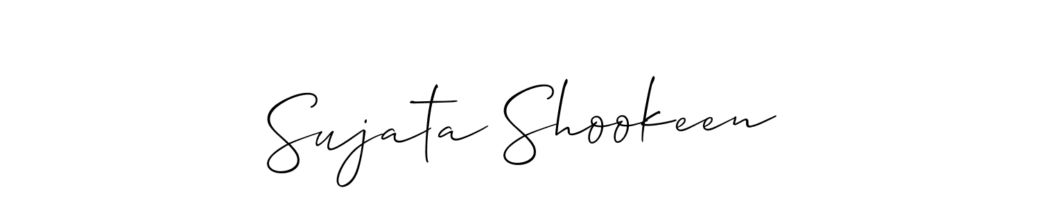 Make a short Sujata Shookeen signature style. Manage your documents anywhere anytime using Allison_Script. Create and add eSignatures, submit forms, share and send files easily. Sujata Shookeen signature style 2 images and pictures png