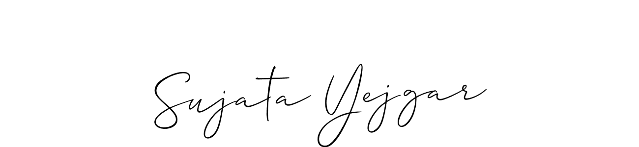 Create a beautiful signature design for name Sujata Yejgar. With this signature (Allison_Script) fonts, you can make a handwritten signature for free. Sujata Yejgar signature style 2 images and pictures png