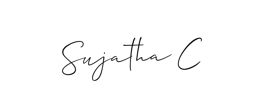 The best way (Allison_Script) to make a short signature is to pick only two or three words in your name. The name Sujatha C include a total of six letters. For converting this name. Sujatha C signature style 2 images and pictures png