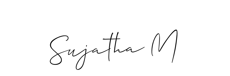 Allison_Script is a professional signature style that is perfect for those who want to add a touch of class to their signature. It is also a great choice for those who want to make their signature more unique. Get Sujatha M name to fancy signature for free. Sujatha M signature style 2 images and pictures png