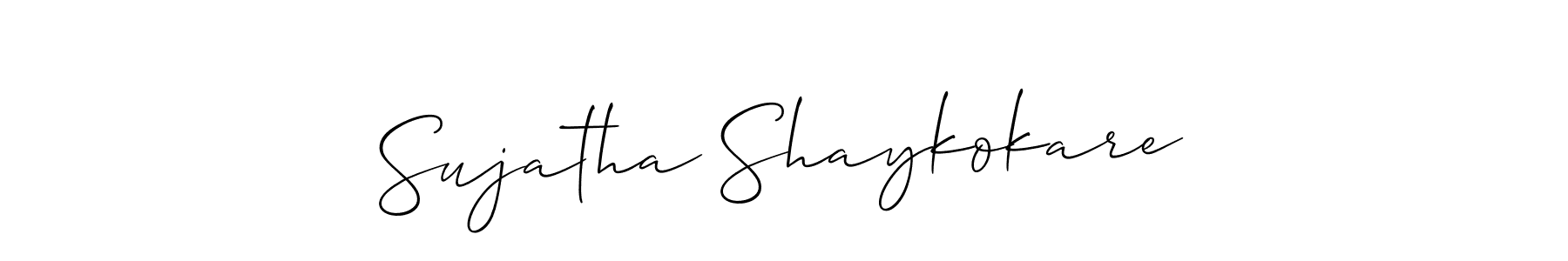 if you are searching for the best signature style for your name Sujatha Shaykokare. so please give up your signature search. here we have designed multiple signature styles  using Allison_Script. Sujatha Shaykokare signature style 2 images and pictures png