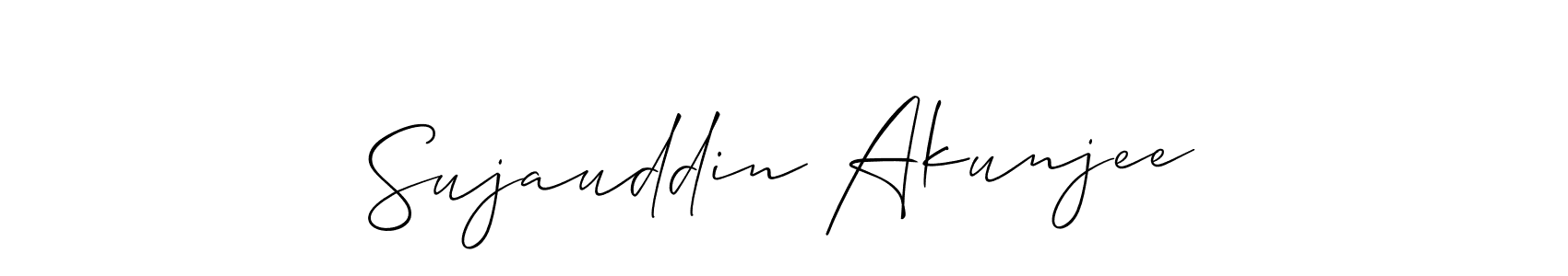 The best way (Allison_Script) to make a short signature is to pick only two or three words in your name. The name Sujauddin Akunjee include a total of six letters. For converting this name. Sujauddin Akunjee signature style 2 images and pictures png