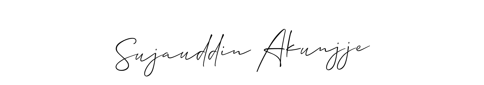 How to make Sujauddin Akunjje name signature. Use Allison_Script style for creating short signs online. This is the latest handwritten sign. Sujauddin Akunjje signature style 2 images and pictures png