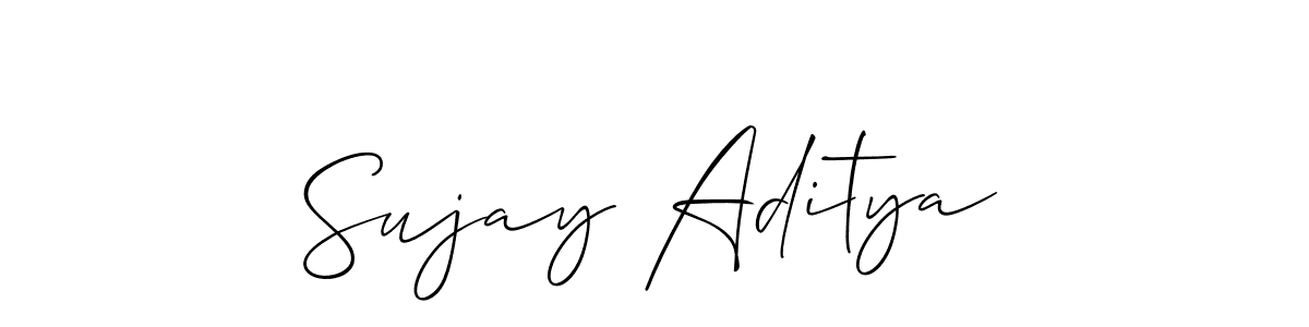 How to make Sujay Aditya name signature. Use Allison_Script style for creating short signs online. This is the latest handwritten sign. Sujay Aditya signature style 2 images and pictures png